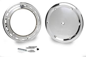 Weld Racing Bead Lock Ring, Quick Turn Ring, Knurled Face, Cover Included, Aluminum, Polished, 15 in Wheels, Kit