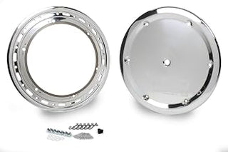Weld Racing Bead Lock Ring, Quick Turn Ring, Knurled Face, Cover Included, Aluminum, Polished, 15 in Wheels, Kit