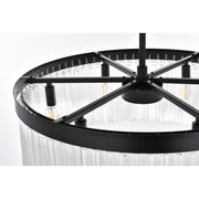 Harlow Six Light Chandelier Black by Lighting Design – Iron, Black, Model 1070D24BK