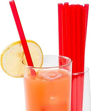 AmerCareRoyal Giant Plastic Straws, Unwrapped Straws for Soda, Smoothies, Milkshakes, 9", Red, Pack of 7,200