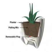 Modesto 30" Round Weatherproof Modern Plastic Planter in Espresso by Mayne – 30 Inch, 22 gallons, Polyethylene (PE), Espresso, Model 8884