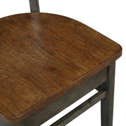 Solid Hardwood Side Chairs Set of by Furnifact – Wood, Hickory and Washed Coal, Pack of 2
