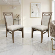 Upholstered Dining Chair Two Pack in Brown by Starlight Canyon Home – Poplar Solids / Birch Veneers, Brown, Pack of 2