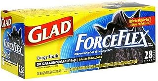 Glad QuickTie ForceFlex Bags, 30 Gallon, 28-Count Bags, (Pack of 6)