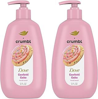 Dove X Crumbl Moisturizing Liquid Hand Wash Confetti Cake | 2-pack, of 12 oz Hand Wash with Pump | Limited Edition (Confetti Cake)