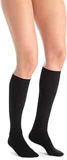 JOBST UltraSheer Knee High with SoftFit Technology Band, 15-20 mmHg Compression Stockings, Closed Toe, Large, Classic Black