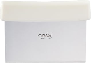 Winco 6" x 3" White Plastic Dough Scraper, Blade, Handle | Restaurant service, Great for Dough Portioning, Bench Cleanup, Pastry Prep and Bakeries