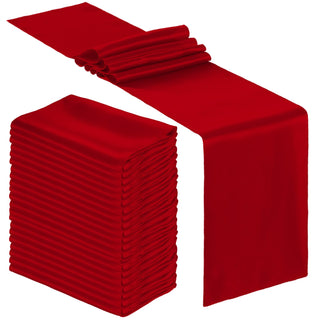 Bencailor Satin Table Runner, 12 x 108 Inch, Red, 24 Pack