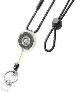 KEY-BAK Sidekick Retractable ID Badge Holder with Lanyard for Healthcare & Office Professionals with Clear Case (Yellow)