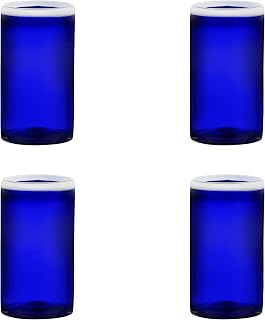 10 Strawberry Street Leon Mexican Glassware, Hiball, Set of 4, Cobalt
