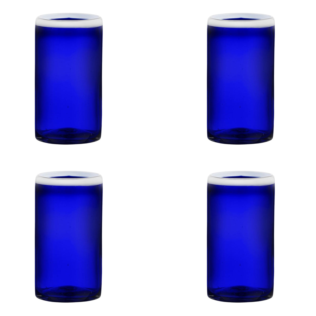 Leon Mexican Glassware by 10 Strawberry Street – Hiball, 16.0 fluid_ounces, Recycled Glass, Leon Cobalt, Pack of 4