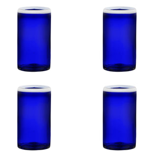 Leon Mexican Glassware by 10 Strawberry Street – Hiball, 16.0 fluid_ounces, Recycled Glass, Leon Cobalt, Pack of 4