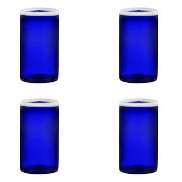 Leon Mexican Glassware by 10 Strawberry Street – Hiball, 16.0 fluid_ounces, Recycled Glass, Leon Cobalt, Pack of 4