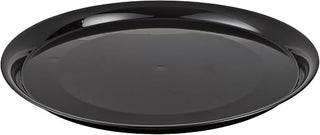 CheckMate Heavyweight Plastic Round Catering Tray with High Edge, 14-Inch Diameter, Black (25-Count)