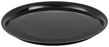 CheckMate Heavyweight Plastic Round Catering Tray with High Edge by WNA – 14", Polystyrene #6, Black, Pack of 25, Model A914BL25