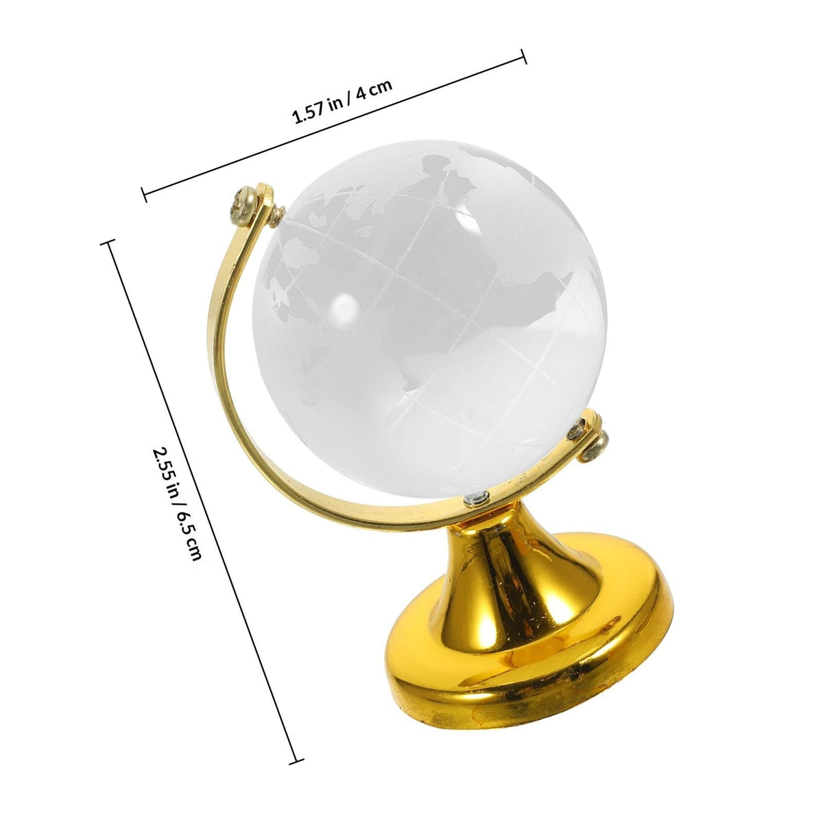 Crystal Globe Decoration with Stand for Office and Home Use by YARNOW – Golden, Model 23C14037TG