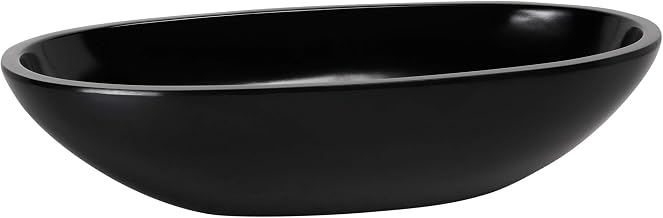 G.E.T. Enterprises M157OV-B 3 qt Black Melamine Bowl Oval | Dishwasher safe, Shatterproof, Restaurant service, Great for Salads, Sides, Pasta and Shared Dishes