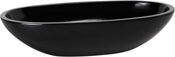G.E.T. Enterprises M157OV-B 3 qt Black Melamine Bowl Oval | Dishwasher safe, Shatterproof, Restaurant service, Great for Salads, Sides, Pasta and Shared Dishes