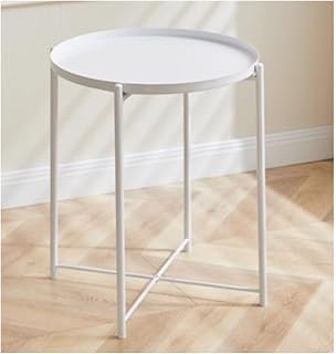 Mesa Auxiliar Sode Table Small Side Tables Side Table for Living Room Tray Table Metal Side Table Round Coffee Table Sofa Side Table Round Living Room Bedroom Garden(Yellow)
