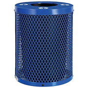 Thermoplastic Mesh Recycling Receptacle w/Flat Lid by Global Industrial – 32.0 gallons, Steel, Blue, Model 261958BL
