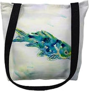 Betsy Drake TY136S 13 x 13 in. Blue Koi Small Tote Bag