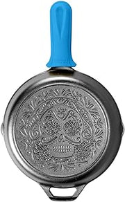 Lodge Cast Iron Skillet with Handle Holder, Sugar Skull, 10.25 Inches