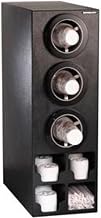 Dispense-Rite CTC-M-3BT Countertop Cup Dispensing Cabinet, (3) ADJ-2F Built-in Lid and Straw Organizer, Black Polystyrene, 32-1/4" H x 11" W x 23" D