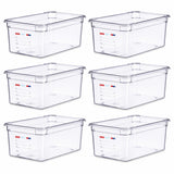 Polycarbonate Food Pan by Araven – 2.5 cubic_feet, Polycarbonate (PC), Clear, Pack of 6, Model 09845