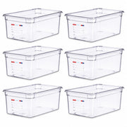 Polycarbonate Food Pan by Araven – 2.5 cubic_feet, Polycarbonate (PC), Clear, Pack of 6, Model 09845