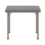 Kids 24x24 in Plastic Locking Folding Table by Flash Furniture – 24" Square, Steel, Plastic, Granite Gray, Model RB-2424-KID-GY-GG