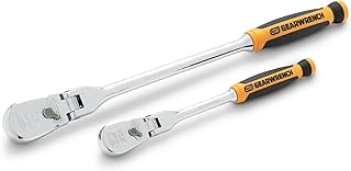 GEARWRENCH 2 Piece 1/4inch and 3/8inch Drive 120XP Flex Head Teardrop Ratchet Set, Dual Material - 81204P