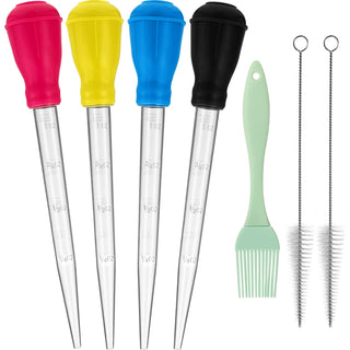 Boao Turkey Baster Set with Brush, 7 Pieces, Multicolor