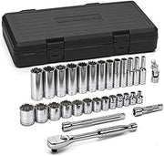 GEARWRENCH 30 Pc. 3/8" Drive 12 Pt. Mechanics Tool Set, Standard & Deep, SAE - 80568 (Pack of 5)
