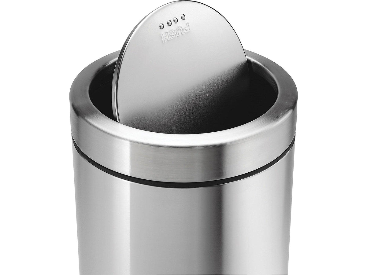 55 Liter / 14.5 Gallon Commercial Swing Top Trash Can by simplehuman – 55 Liter, 55.0 liters, Stainless Steel, Brushed Stainless Steel, Model CW1442