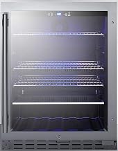 Summit 24” Beverage Center, Stainless Steel - ALBV2466 | 4.2 cu.ft. Capacity, ADA Compliant, Glass Door, Built In Capable.