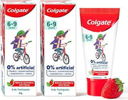 Colgate Kids Cavity Protection Toothpaste 6-9 Years, 160g (80g x 2), Natural Strawberry Mint Flavour, 0% Artificial(5.6 Ounce)