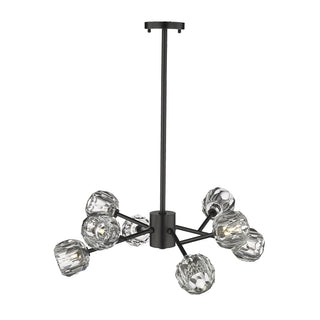 8-Light Black Iron Chandelier with Crystal Shades - Lighting - Black by Design Living – Black, Model YS91C26B