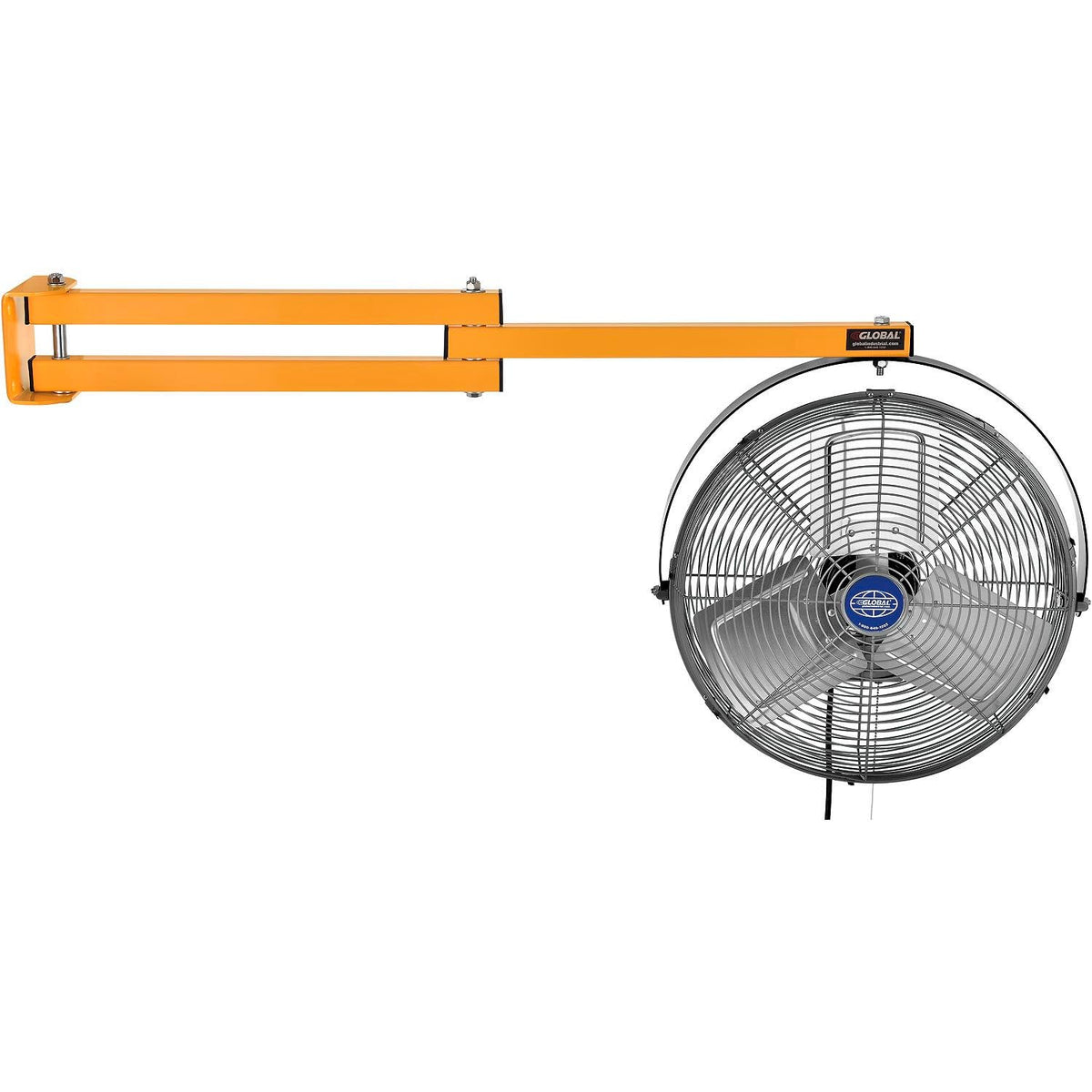 18" Double Arm Loading Dock Fan by Global Industrial – Small, Metal, Yellow, Model 292746