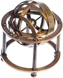 Celestial Globe with Zodiac Engravings, Brass Finish, Standard Size, Handmade