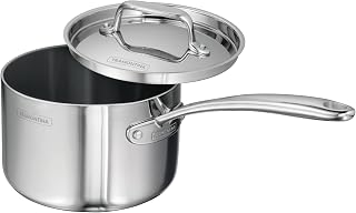 Tramontina Utsava Tri-Ply Clad Stainless Steel 2.2-Quart Sauce Pan with Lid