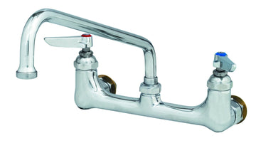 B-0231-Cc, Double Pantry Faucet, Wall Mount, 8-Inch Centers, 12-Inch Swing Nozzle (062X), 1/2-Inch Npt Male Inlets by T&S Brass – not_applicable, Brass, Chrome
