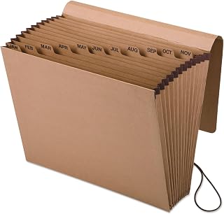 Pendaflex Expanding Kraft File with Flap, Jan.-Dec. Index, 12 x 10, 1 per Box (K-17M-OX),Brown,Letter (Pack of 5)