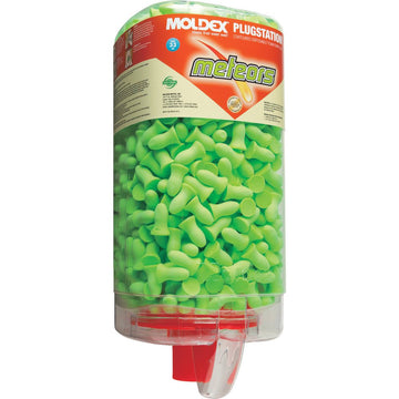 Meteors Plugstation (500Dispenser) by Moldex – 1 pair (Pack of 500), Foam, Bright Green, Pack of 500, Model 6875