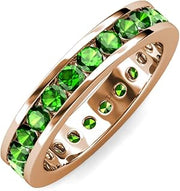 Green Garnet Channel Set Eternity Band 2.19 ctw-2.66 ctw 14K Rose Gold
