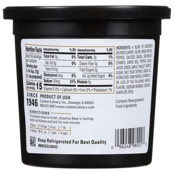 Gold Label Savory Roasted Vegetable Base by Custom Culinary – 16.0 Ounce (Pack of 6), Pack of 6
