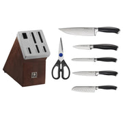 Elan Knife Block Set by HENCKELS – 7-pc, Stainless Steel, Matte Black, Pack of 7, Model 19770-007