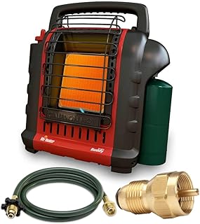 Mr. Heater MH9X 4-9000 BTU Portable Buddy Heater Bundle | 10-Feet Hose Propane Hose with Adapter, (3 items)