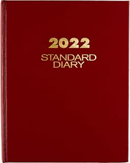 2022 Diary by AT-A-GLANCE, Standard Daily Diary, 7-1/2" x 9-1/2", Medium, Red (SD37413)