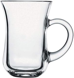 Pasabahce Turkish Tea Glasses with Handle Set of 6 Gift Box