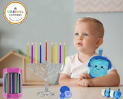 The Dreidel Company Hanukkah Menorah Candles, Multicolor, 44 Count 20-Pack